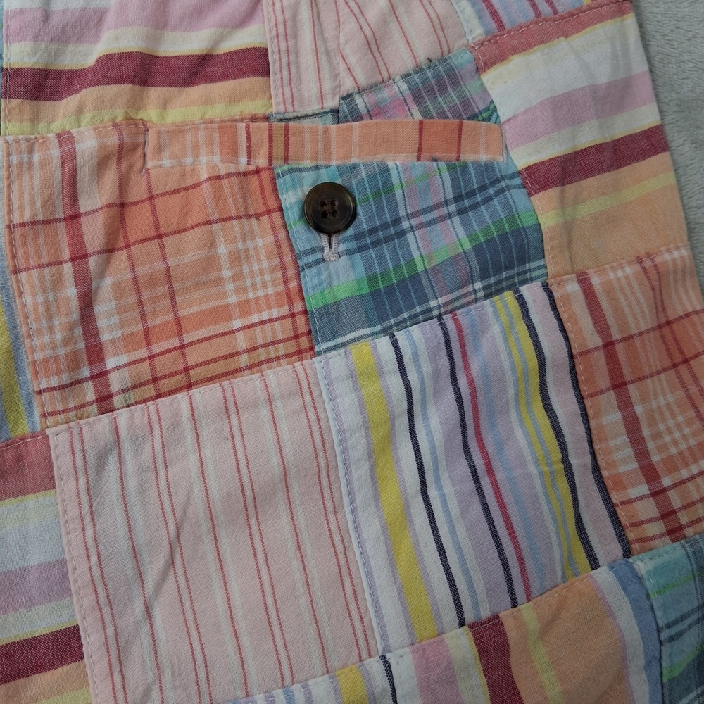 J.Crew Vintage Madras Plaid Patchwork Bermuda Shorts Wmns Pastel Sz 2 EUC Preppy - Picture 12 of 16